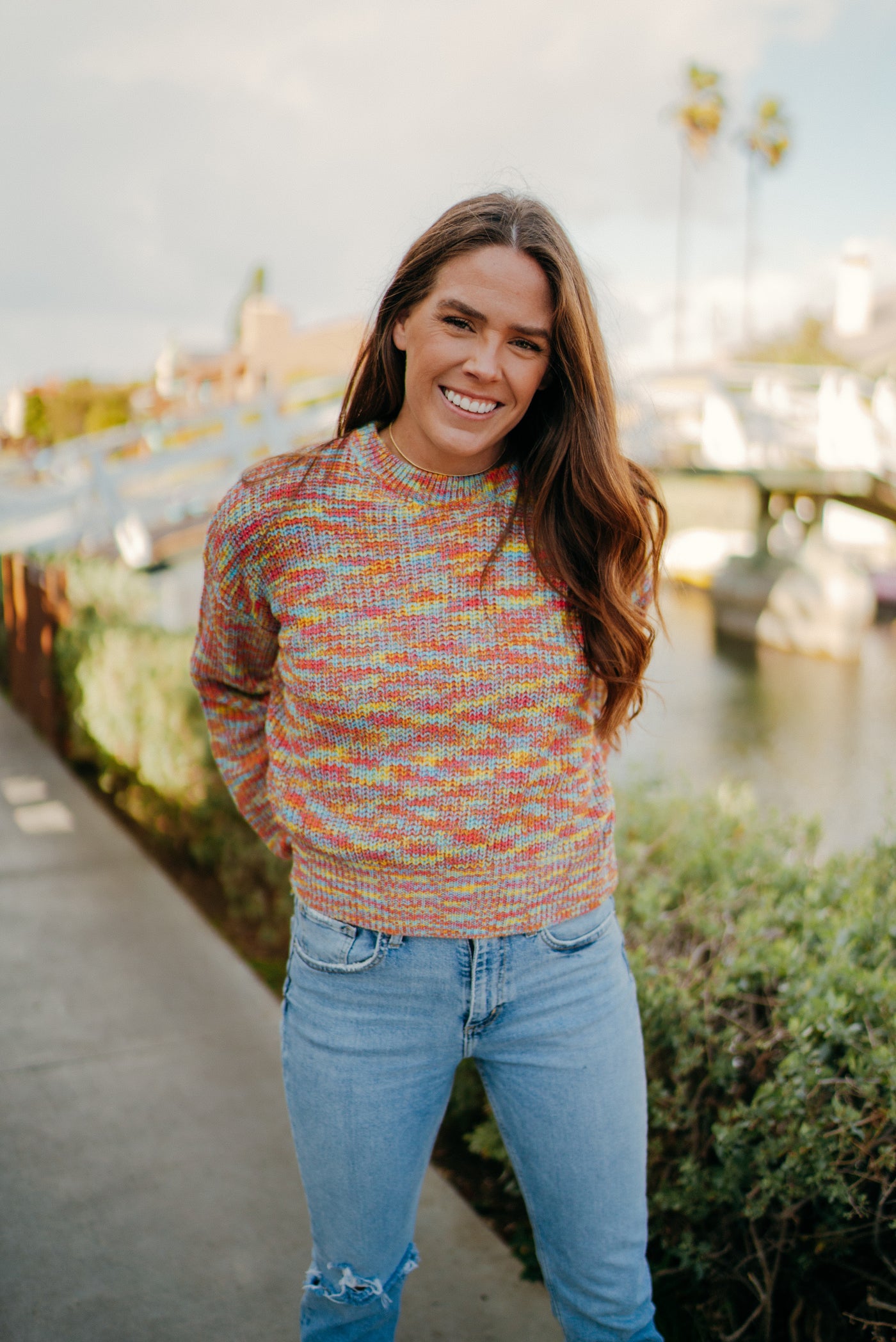Rainbows in Venice Beach Sweater-Dakotas Boutique