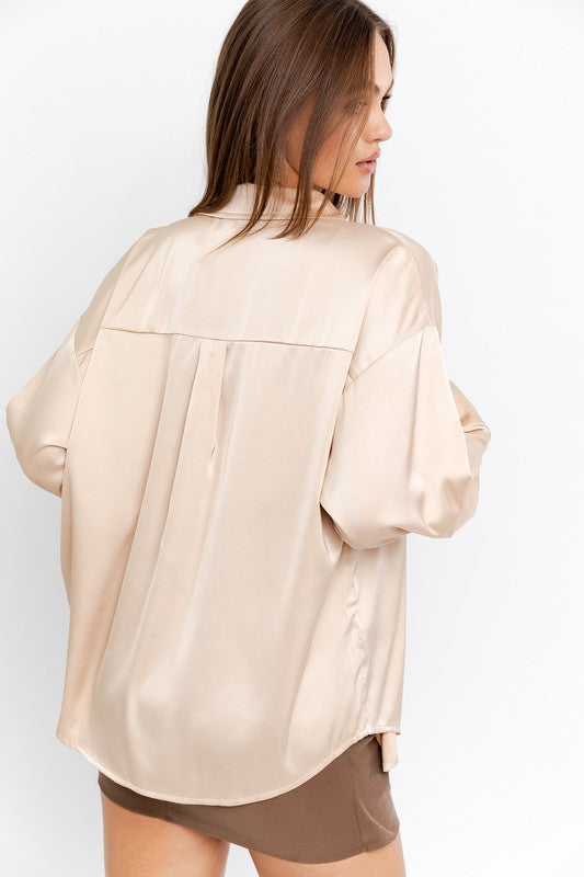 SATIN OVERSIZED SHIRT