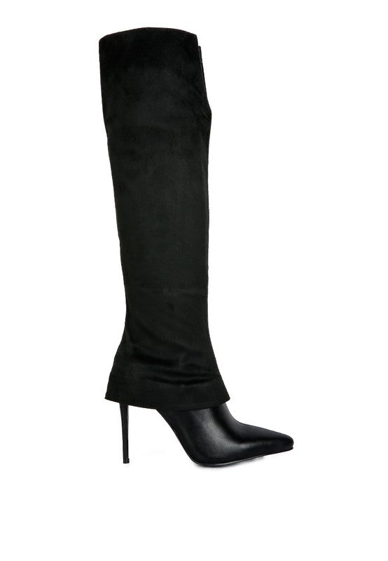 Fifido High Heeled Fold-Over Knee Boots