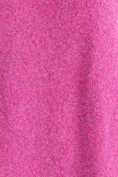 Fuchsia Pink Knitted Long Sleeve Oversized Sweater Dress