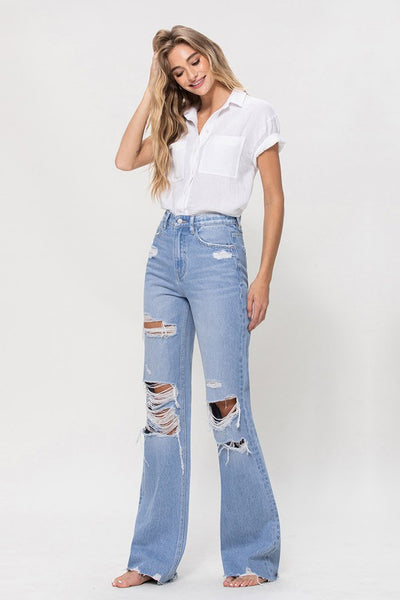 90s Vintage Flare Light Wash Jeans