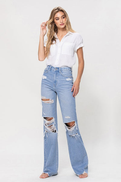 90s Vintage Flare Light Wash Jeans
