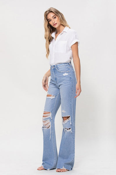 90s Vintage Flare Light Wash Jeans