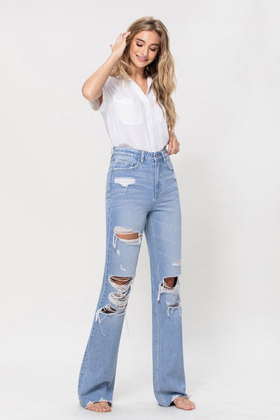 90s Vintage Flare Light Wash Jeans
