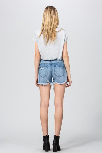 Maggie Mid Rise Denim Shorts-Dakotas Boutique