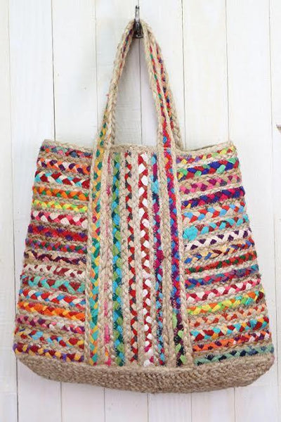 Upcycled Multi Colored Tote Bag-Dakotas Boutique