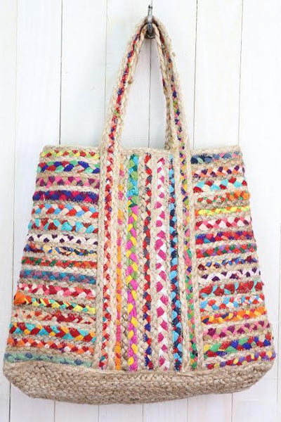 Upcycled Multi Colored Tote Bag-Dakotas Boutique