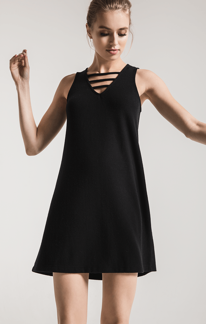 Z Supply Black Soft Spun Knit Dress-Dakotas Boutique