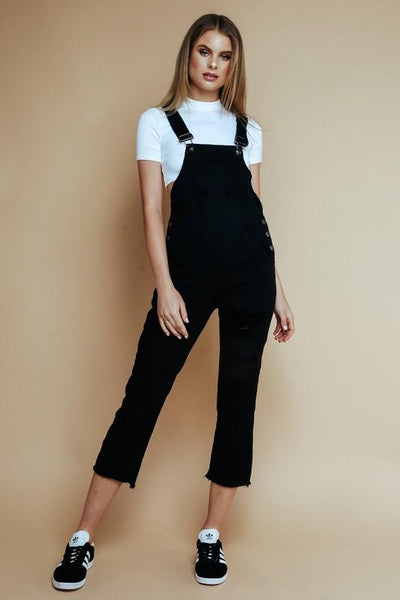 Austin Black Distressed Overalls-Dakotas Boutique