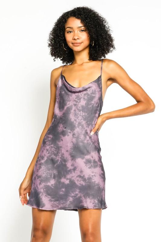 Keeley Purple Tie Dye Dress-Dakotas Boutique