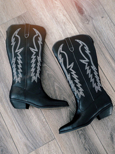 Tall Black Cowboy Boots