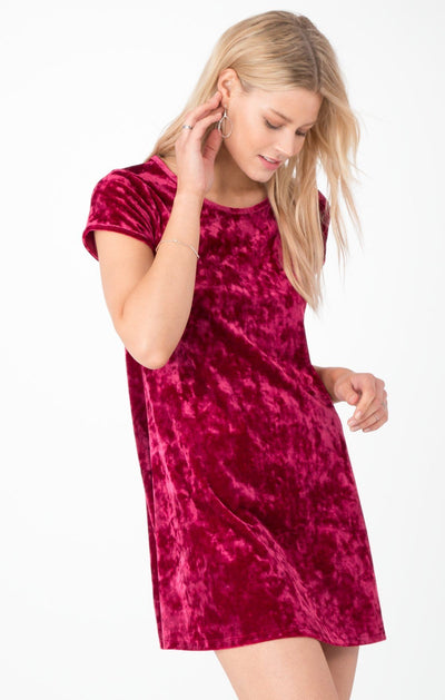 Crushed Ruby Red Swing Dress Z Supply-Dakotas Boutique