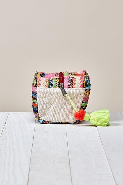 Multi Color Striped Origami Maya Make Up Bag-Dakotas Boutique