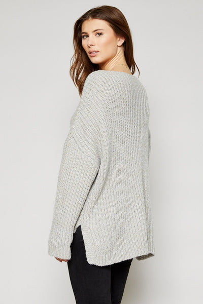 Lina Oversized Grey Sweater-Dakotas Boutique