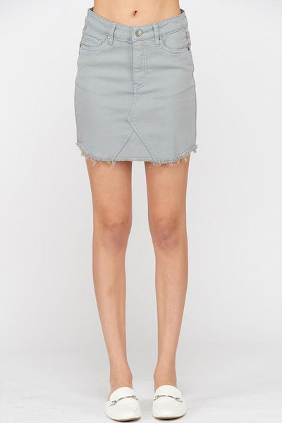 Just Enough Edge Denim Skirt-Dakotas Boutique