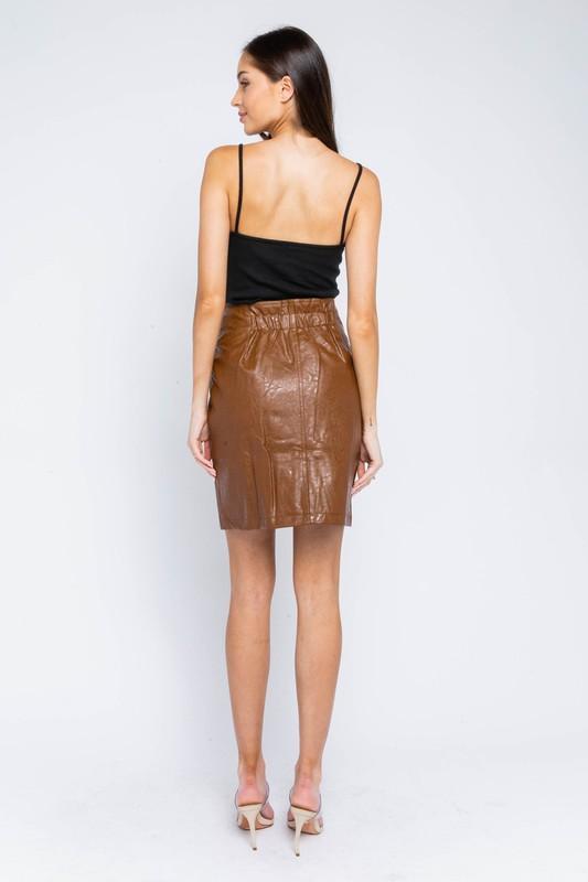 Chloe Faux Leather Mini Skirt-Dakotas Boutique