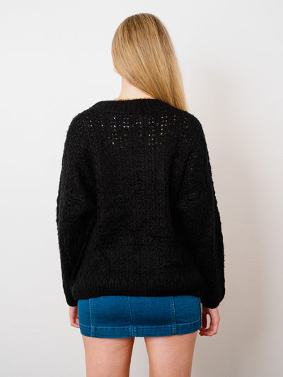 Ava Black Knit Sweater-Dakotas Boutique