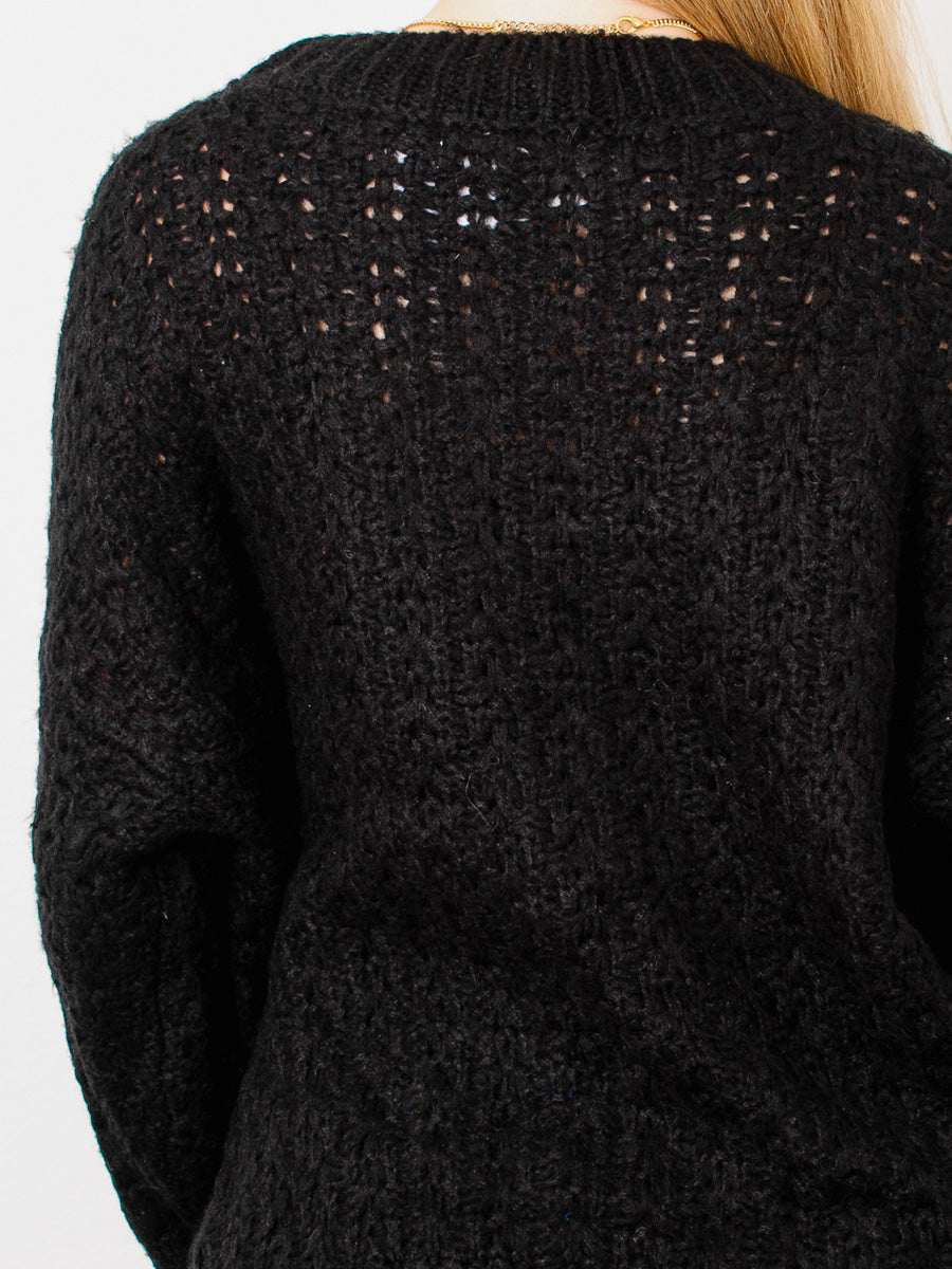 Ava Black Knit Sweater-Dakotas Boutique