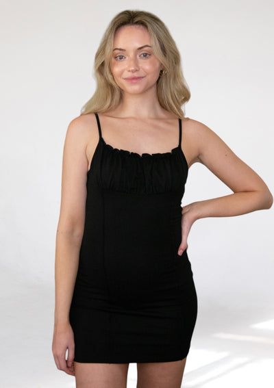 Audrey Black Mini Dress-Dakotas Boutique