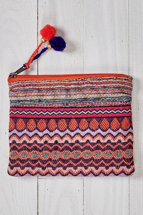 Orange Mutli Mayan Make Up Bag-Dakotas Boutique
