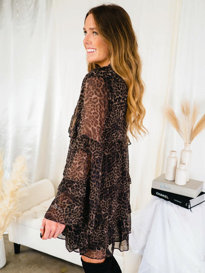 Nala Brown Leopard Dress-Dakotas Boutique