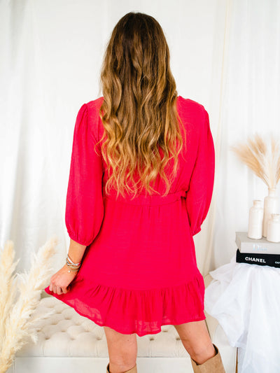 Laurel Red Cherry Wrap Dress-Dakotas Boutique
