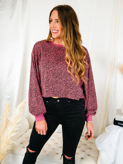 Pink Leopard Crop Top-Dakotas Boutique