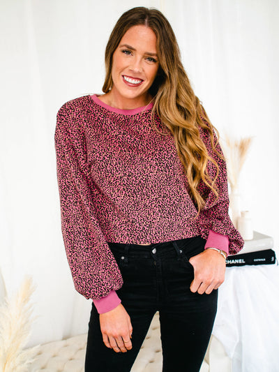 Pink Leopard Crop Top-Dakotas Boutique