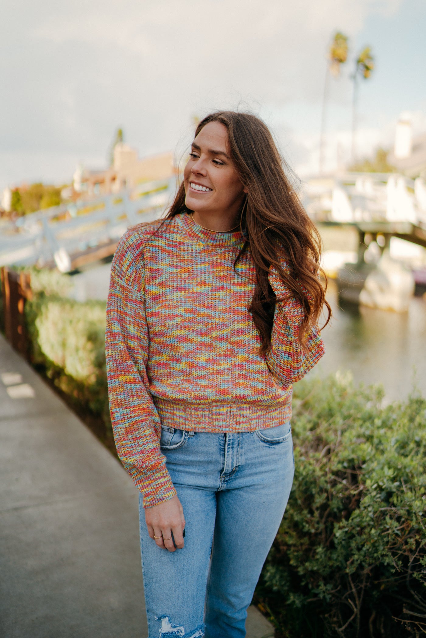 Rainbows in Venice Beach Sweater-Dakotas Boutique
