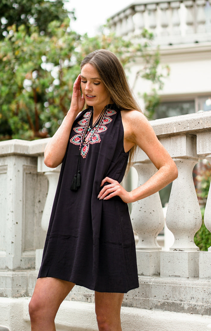 Black Monterrey Dress-Dakotas Boutique