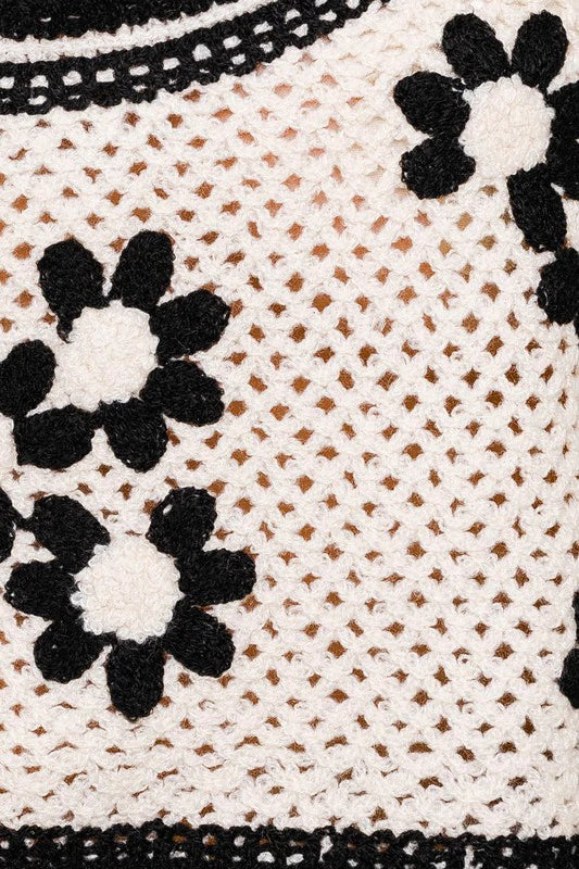 Flower Power Crochet Crop Top-Dakotas Boutique
