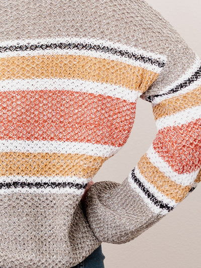 Harvest Rust Stripe Sweater-Dakotas Boutique