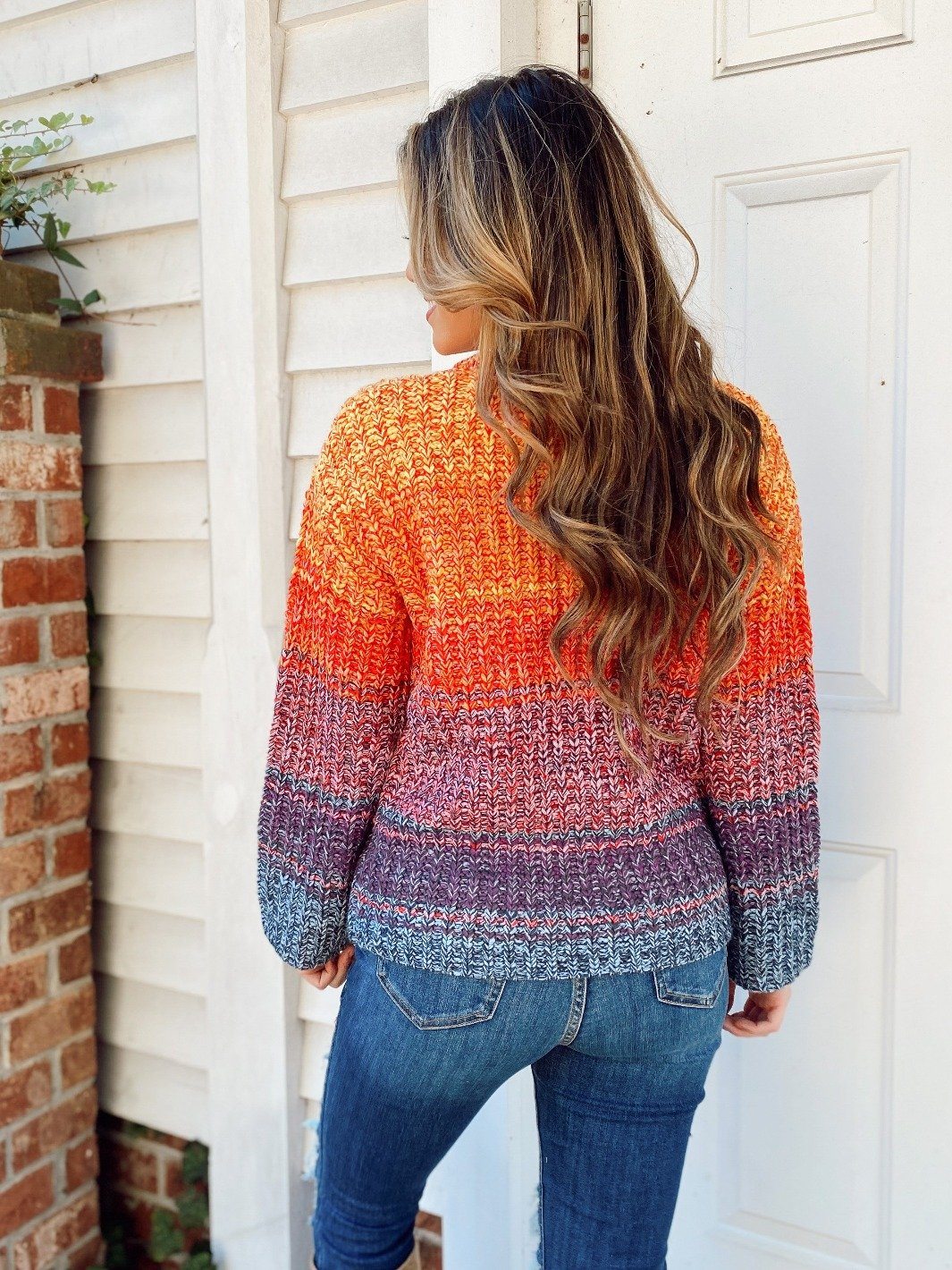 Bright Colors Knit Ombre Sweater-Dakotas Boutique