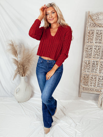 Daya Cropped Sweater-Dakotas Boutique