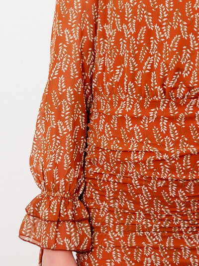 Megan Orange Floral Mini Dress-Dakotas Boutique