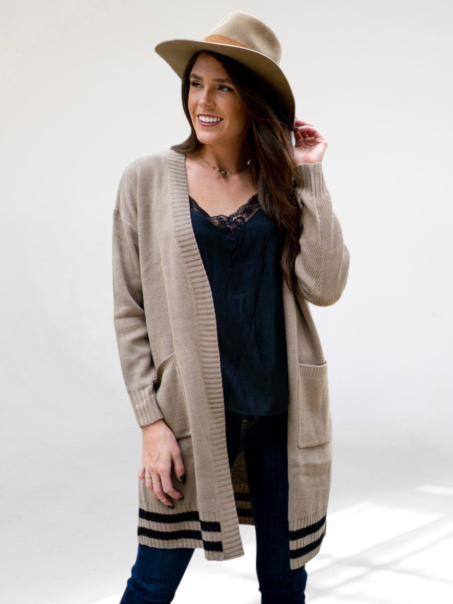 Day to Night Dream Taupe Cardigan Sweater
