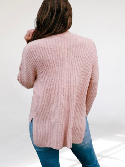 Lina Blush Pink Knit Crewneck Sweater