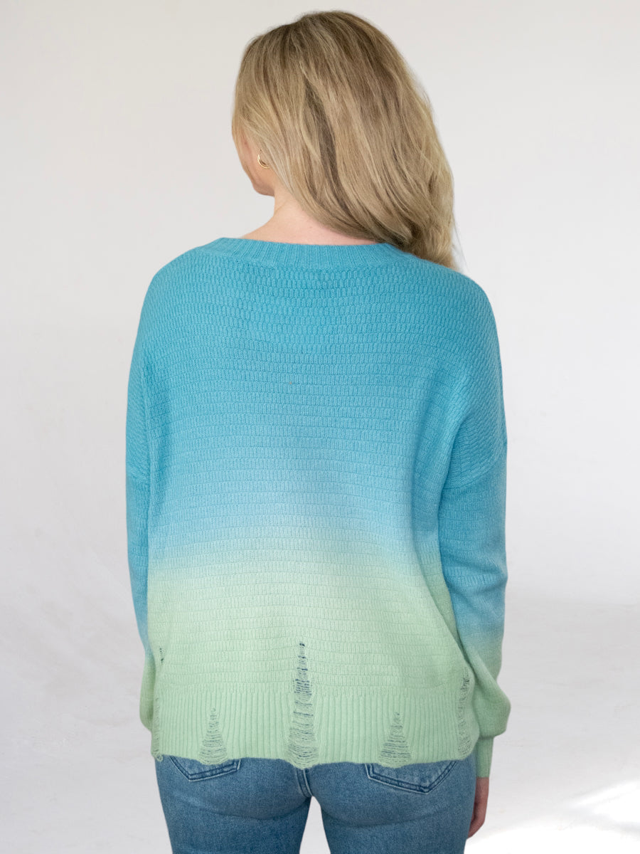 Blue and Green Ombre Sweater-Dakotas Boutique