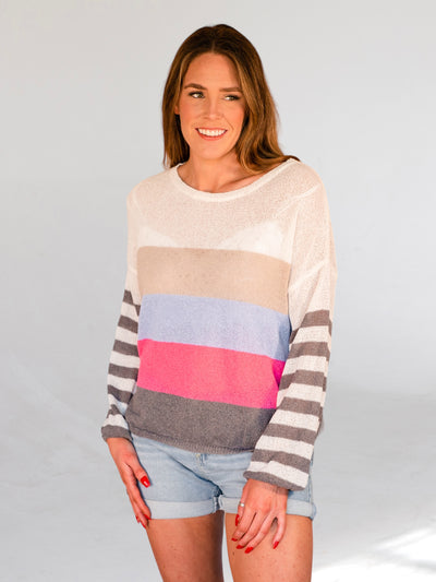 Sally Striped Pink Sweater