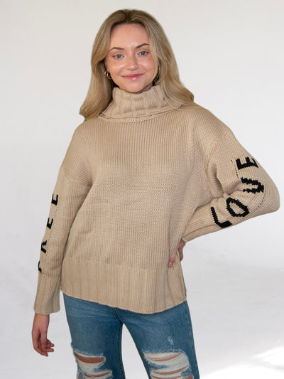 Free Love Beige Sweater-Dakotas Boutique