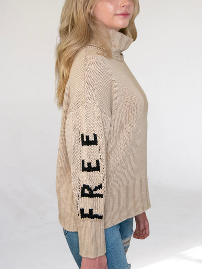Free Love Beige Sweater-Dakotas Boutique