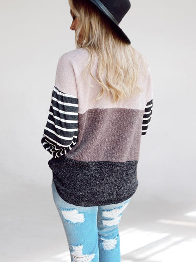 Park City Stripe Black Color Block Sweater