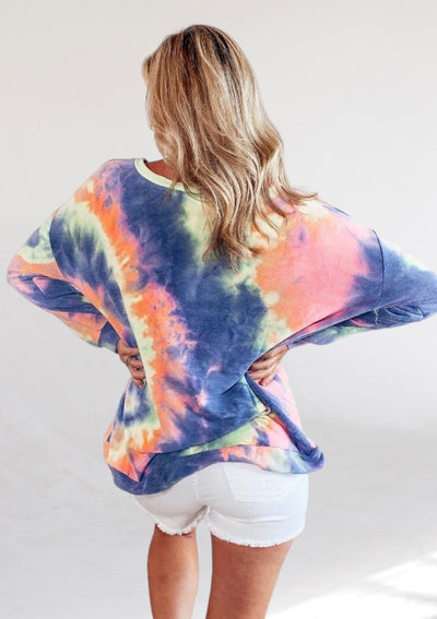 Hippie Tie Dye Sweatshirt Pullover-Dakotas Boutique