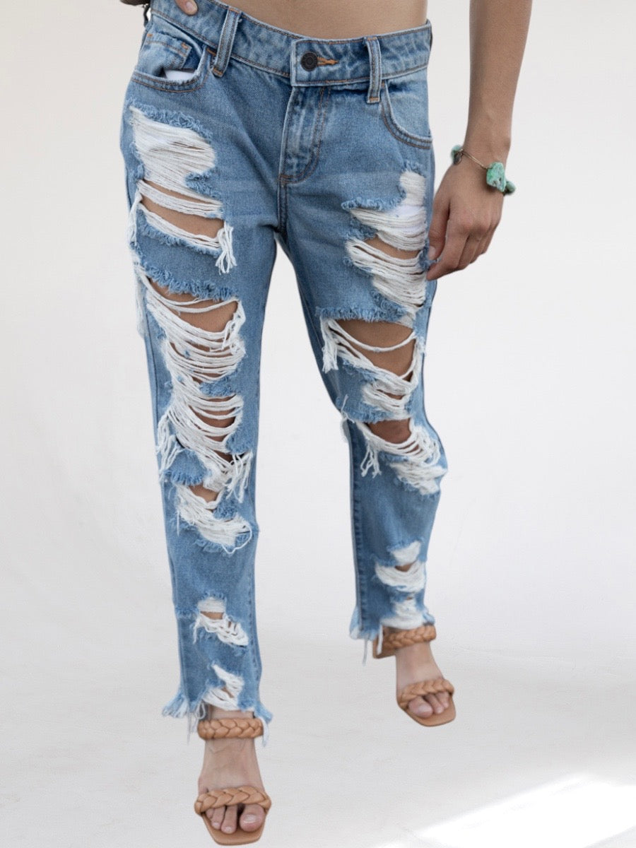 Dana Destroyer Boyfriend Jeans-Dakotas Boutique
