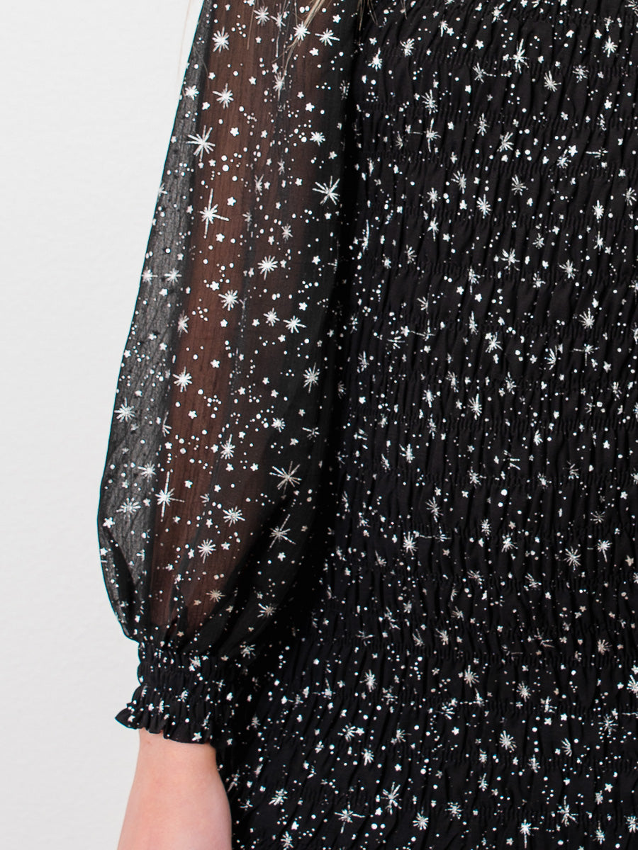 Sparkle Star Black Dress-Dakotas Boutique