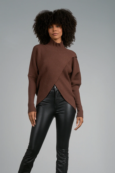 Keegan Turtleneck Brown Sweater-Dakotas Boutique