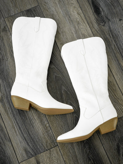 Tall White Cowboy Boots-Dakotas Boutique