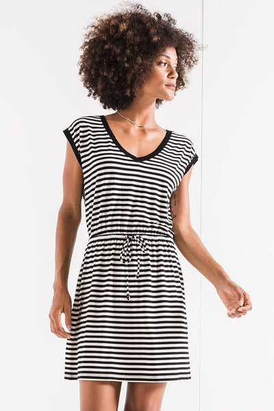 Z Supply Striped Shirred Dress-Dakotas Boutique