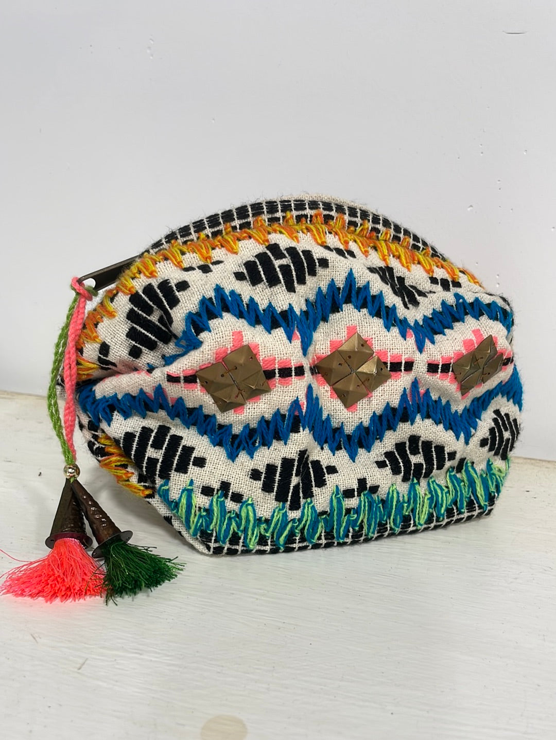 Chevron Multi Color Mayan Make Up Bag-Dakotas Boutique