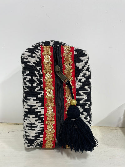 Black, White, Red, Gold Mayan Make Up Bag-Dakotas Boutique